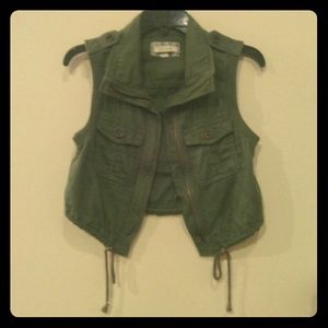 Aerie cropped military vest