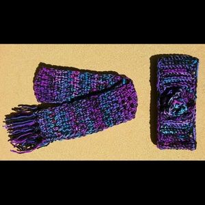 Crocheted Scarf and Headband Set