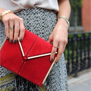 REISS small red shoulder bag/clutch