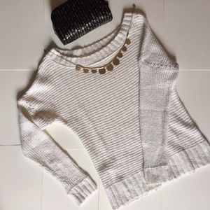 White knitted sweater