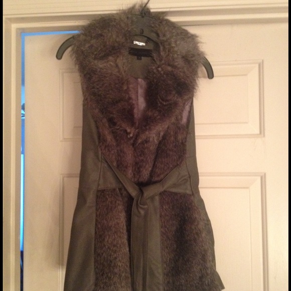 Nwot Steve Madden faux leather and faux fur vest