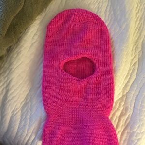 Pink ski mask!