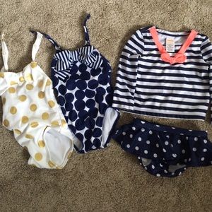 Gymboree 3 bathonsuits 12-18 months.
