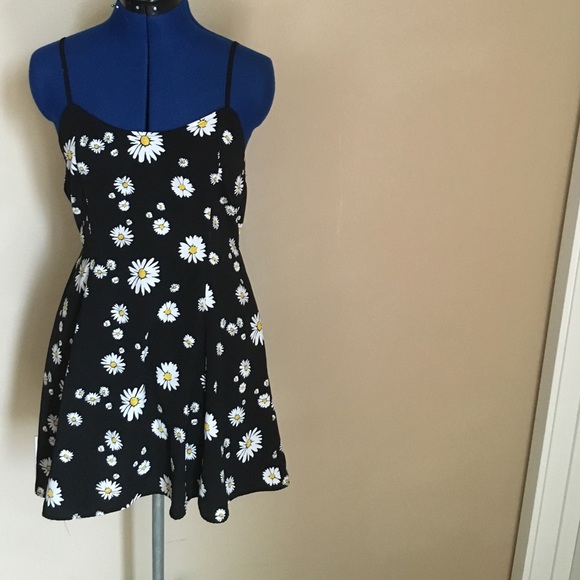 Black flower summer dress