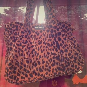 Vintage Betsey foldable Leopard tote & clutch