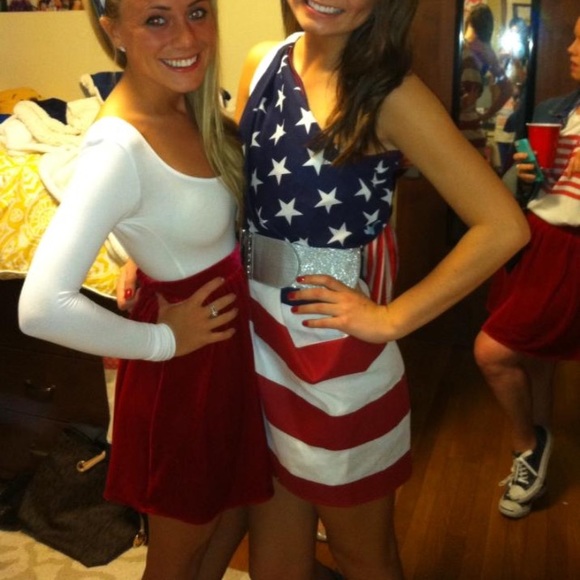 High waisted red velvet skirt