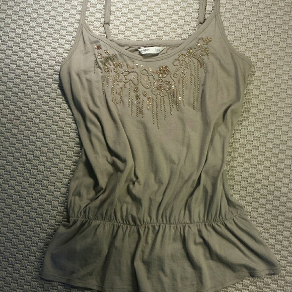 Beaded tank khaki