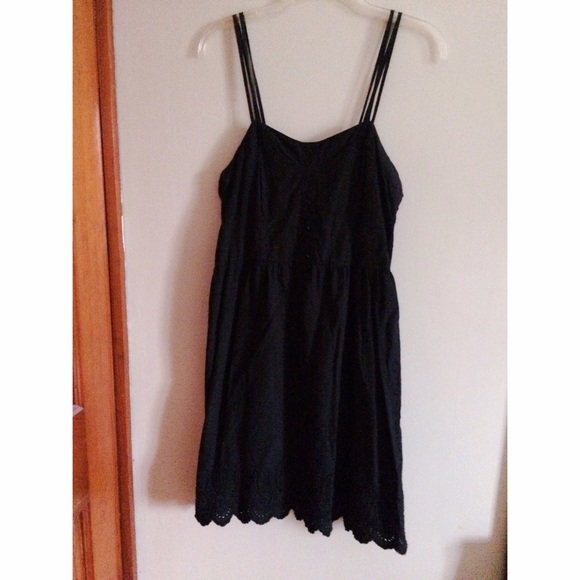 Xhilaration Black Scalloped Hem Dress