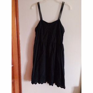 Xhilaration Black Scalloped Hem Dress