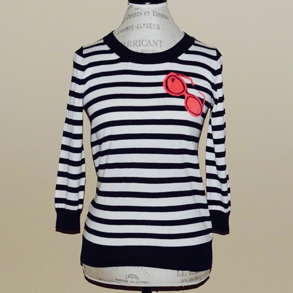 {j. crew} striped sunglasses sweater - Picture 2 of 3