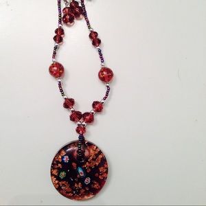 Pretty necklace set. murano glass like.
