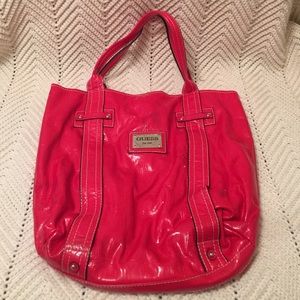 Guess large red tote