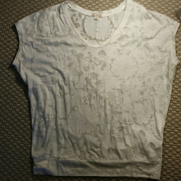 XS sheer oversized white top