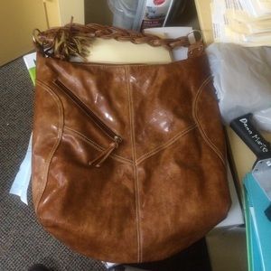 Brown faux leather bag!