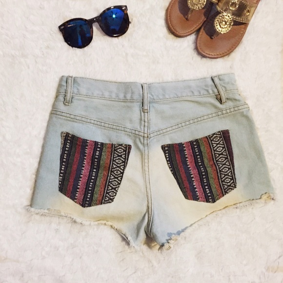 Aztec Denim Shorts - Picture 2 of 3