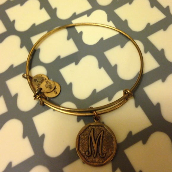 Alex & Ani M initial gold bracelet