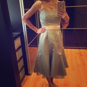 David's Bridal Strapless Green dress