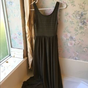 H&M olive maxi dress
