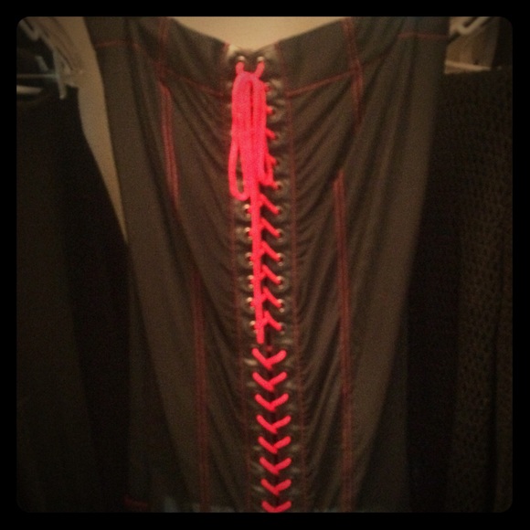 Lip service vice lace up back - zipper front skirt