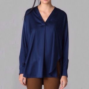 Vince Navy Blue Silk Top