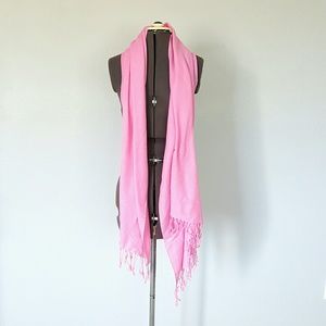 2 Shawls - Pink & Ivory Pashmina Shawl Scarf Wrap