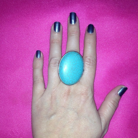 Large stone turquoise ring