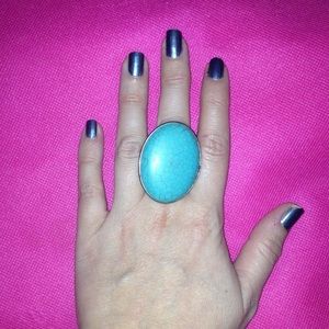 Large stone turquoise ring