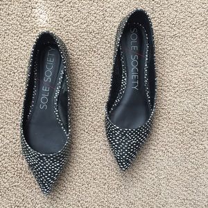 Sole Society Shoes - Black and white printed flats. Sole Society Shoes - Black and white printed flats.