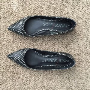 Sole Society Shoes - Black and white printed flats. Sole Society Shoes - Black and white printed flats.