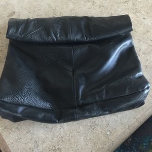 Black Leather Clutch
