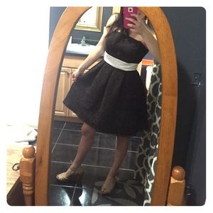 Brown and White Dress