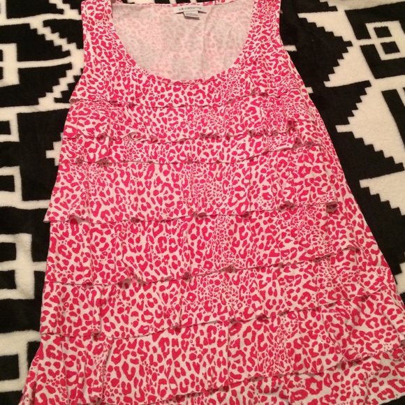 Liz Clairborne cheetah  tiered tank