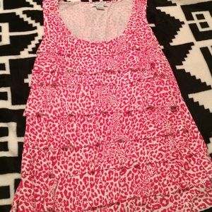 Liz Clairborne cheetah  tiered tank