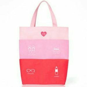 Victorias Secret Canvas Pocket Beach Tote Bag