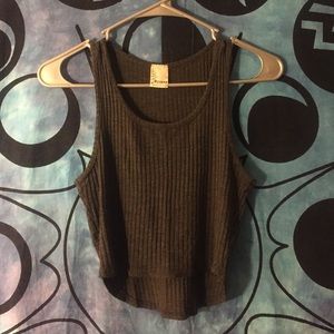 Grey Knit Crop Top