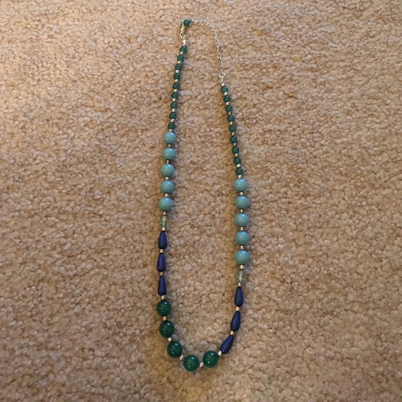 Green and blue multicolored necklace