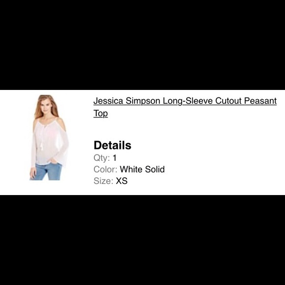 Jessica Simpson Long Sleeve Cutout Peasant Top.