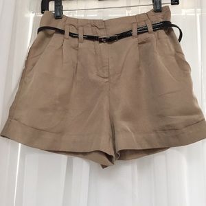High Waisted Cream Shorts