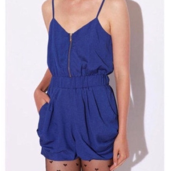 Lucca Couture Blue Silky Romper