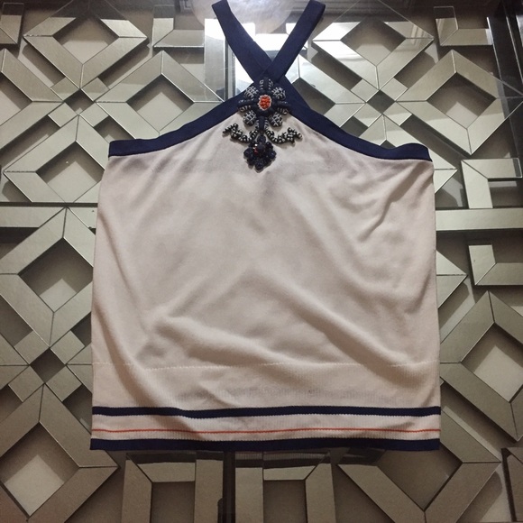 NWOT Auth Escada Beaded Embroidered Halter 38 S - Picture 2 of 4