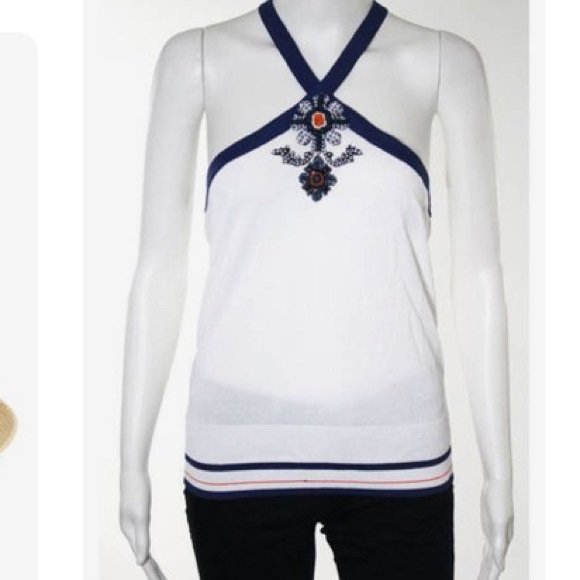 NWOT Auth Escada Beaded Embroidered Halter 38 S - Picture 3 of 4