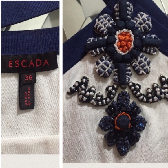 NWOT Auth Escada Beaded Embroidered Halter 38 S - Picture 4 of 4