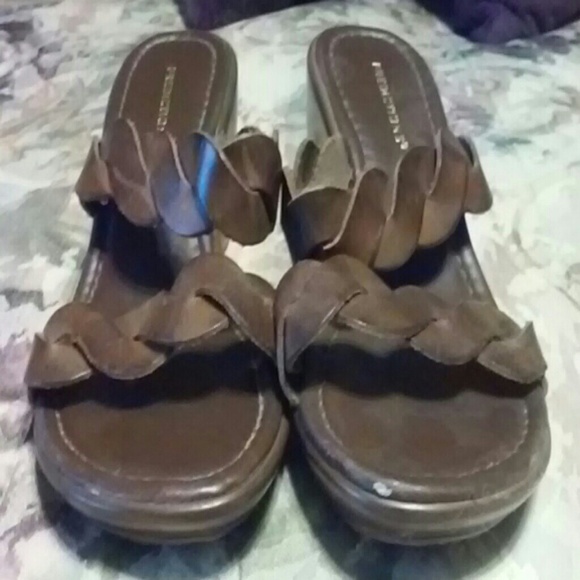 Cute wedge brown sandals