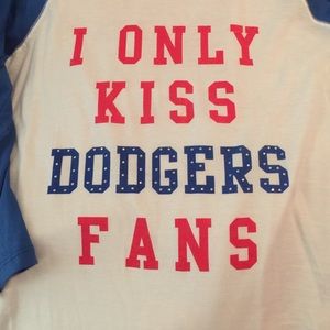 PINK "I only kiss Dodgers Fans" baseball tee