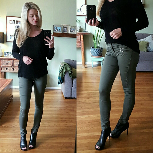 RESERVED HP❤ Olive Green Skinnys - Picture 4 of 4