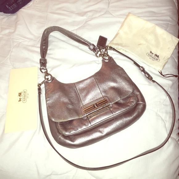 COACH Gunmetal Convertable Crossbody Purse