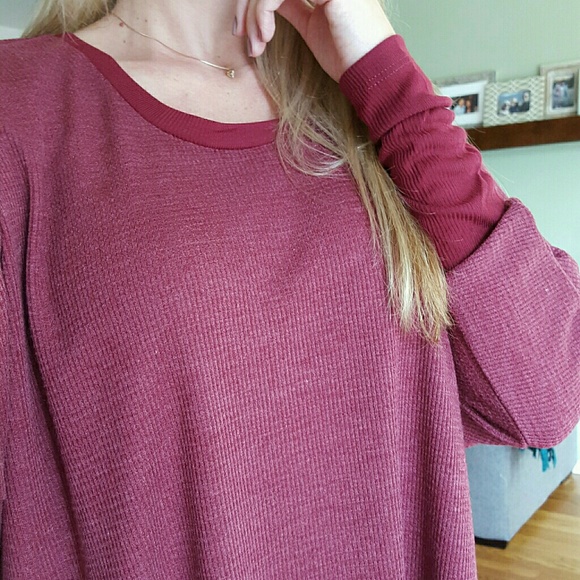 RESERVED SALE Soft Cranberry Thermal - Picture 2 of 4