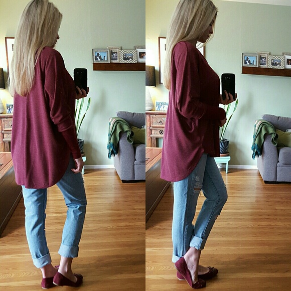 RESERVED SALE Soft Cranberry Thermal - Picture 3 of 4