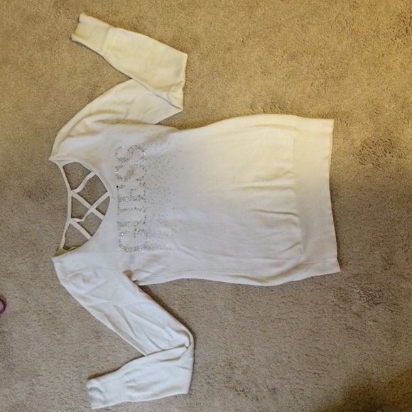 Guess top with sparkles on the front & open back❤️