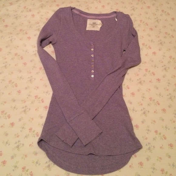 H&M | Lavender Henley Long Sleeve XS